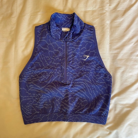 Gymshark 1/2 Zip Adapt Animal Seamless Crop - Picture 2 of 4